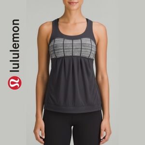 Sz 10 Lululemon Elevate Tank, Rare Grey & White